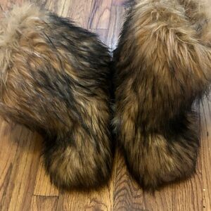 Faux Fur Brown and Black Boots